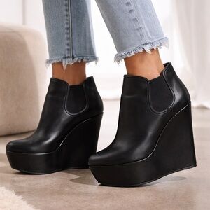 Casadei Black Wedge Ankle Boots by casedei size 38